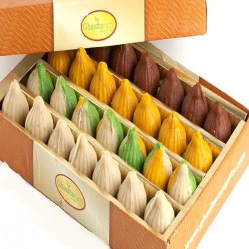 Ghasitaram Gifts Pure Kaju Assorted Modaks, 200g