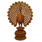 Wooden Peacock Showpiece  15 cm