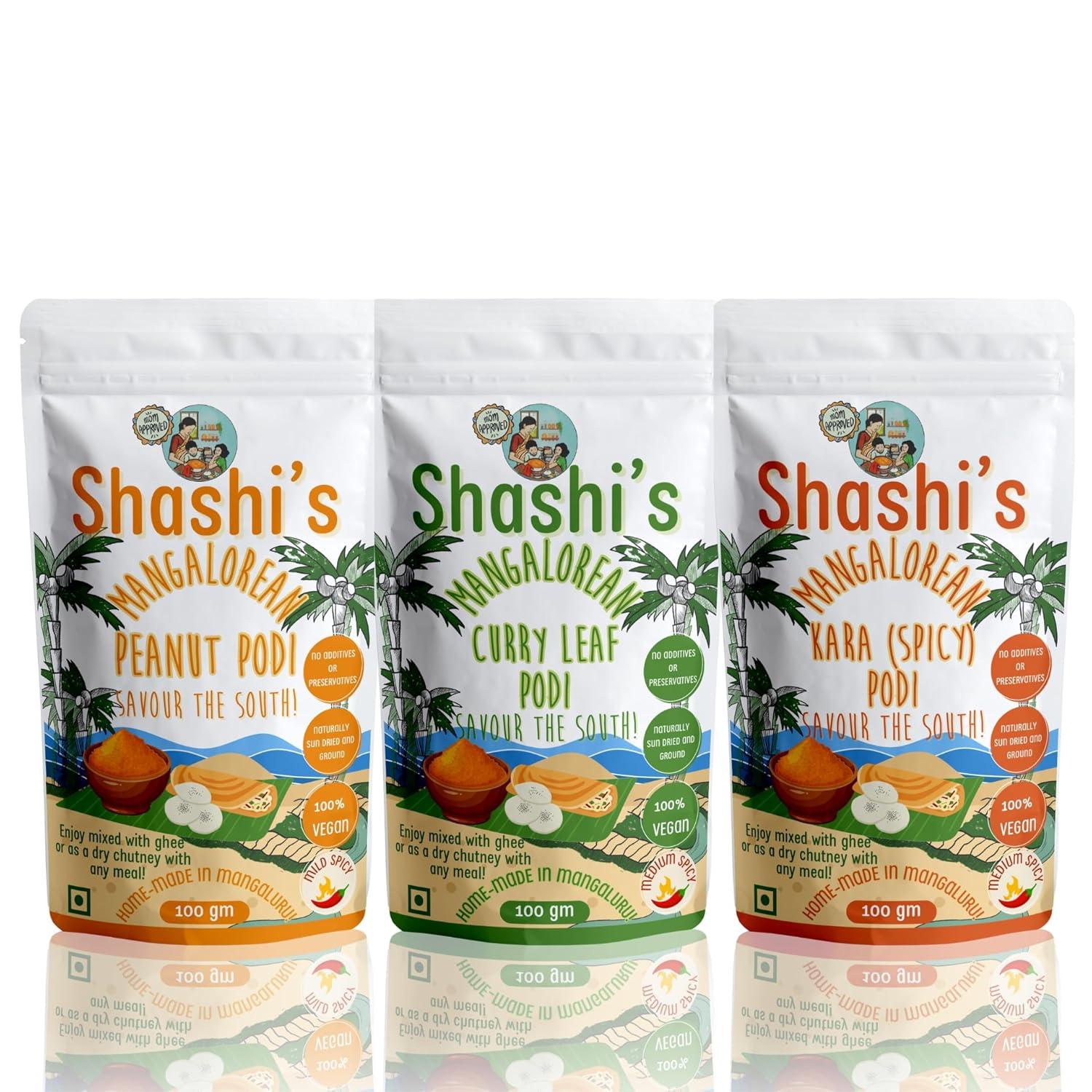 Combo of Kara Podi, Curry Leaf & Peanut Podi Powder